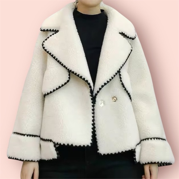 Commense Embroidered Trim Fleece Kimono Jacket - Picture 4 of 13